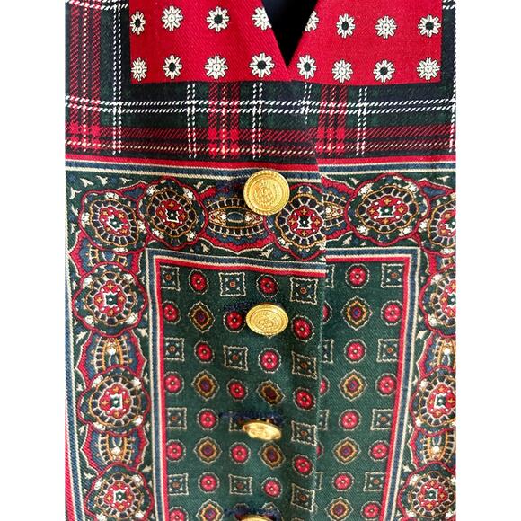 Vintage Patchwork 90's Rayon Blend Vest Size Small - Picture 4 of 6